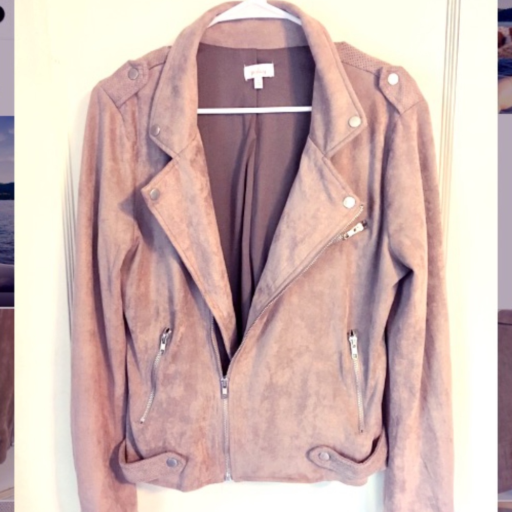 “Kendari” Faux Suede Moto Jacket